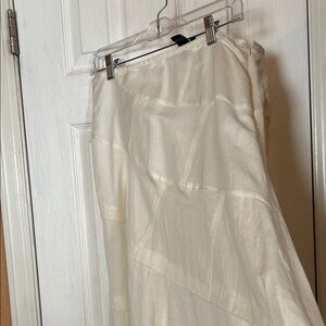 Sandro Cream Tiered Midi Skirt